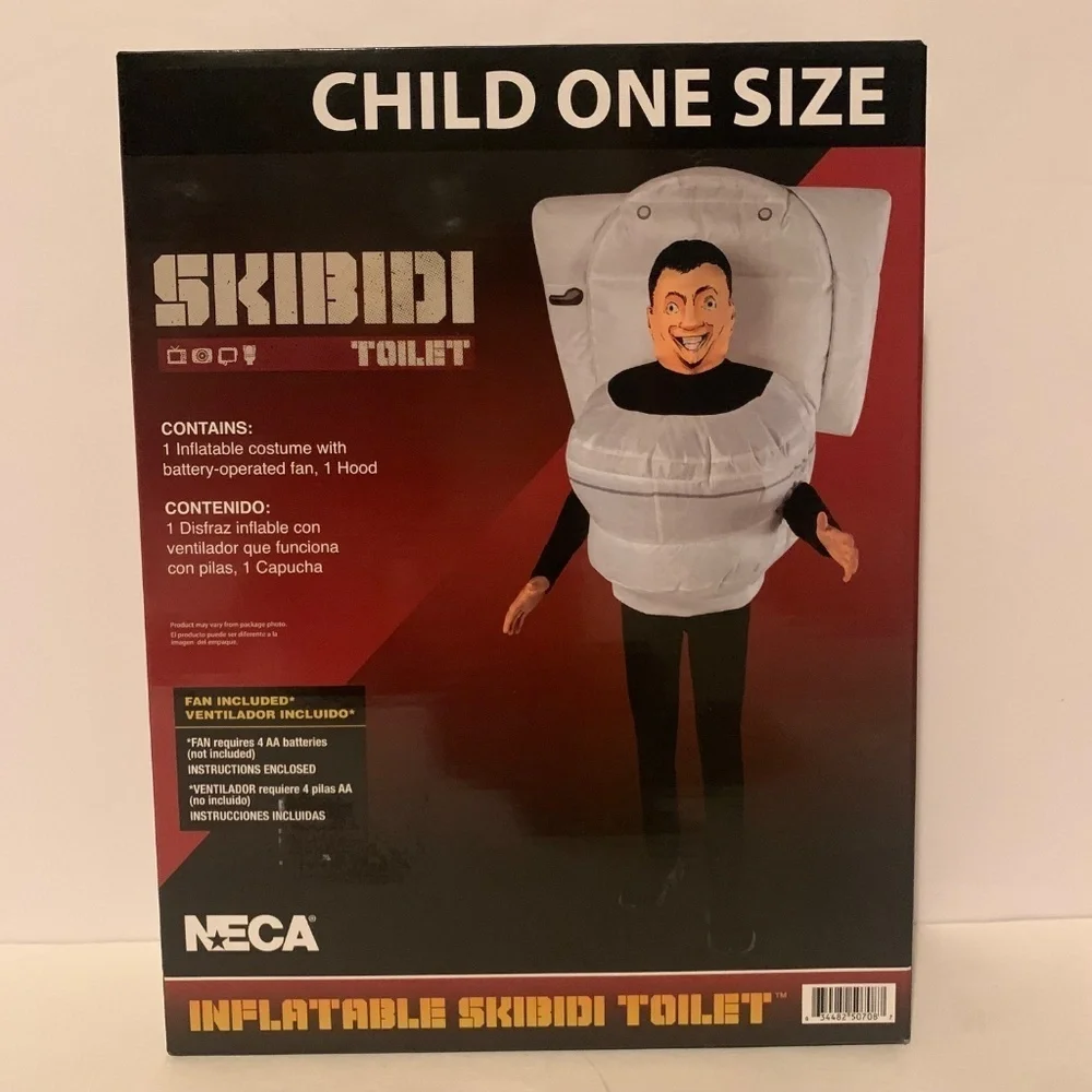 NIB. NECA Skibidi Inflatable Toilet Costume